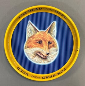 Fox Head 400 Beer Advertising Metal Beer Tray