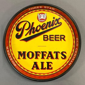 Vintage Phoenix Beer Moffats Ale Advertising Metal Drink Tray