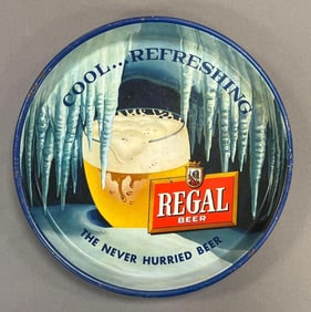 Vintage Regal Beer Advertising Metal Drink Tray