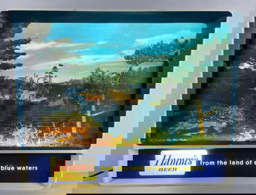 Vintage Hamms Beer TV Motion Rippler Light-Up Advertising Sign
