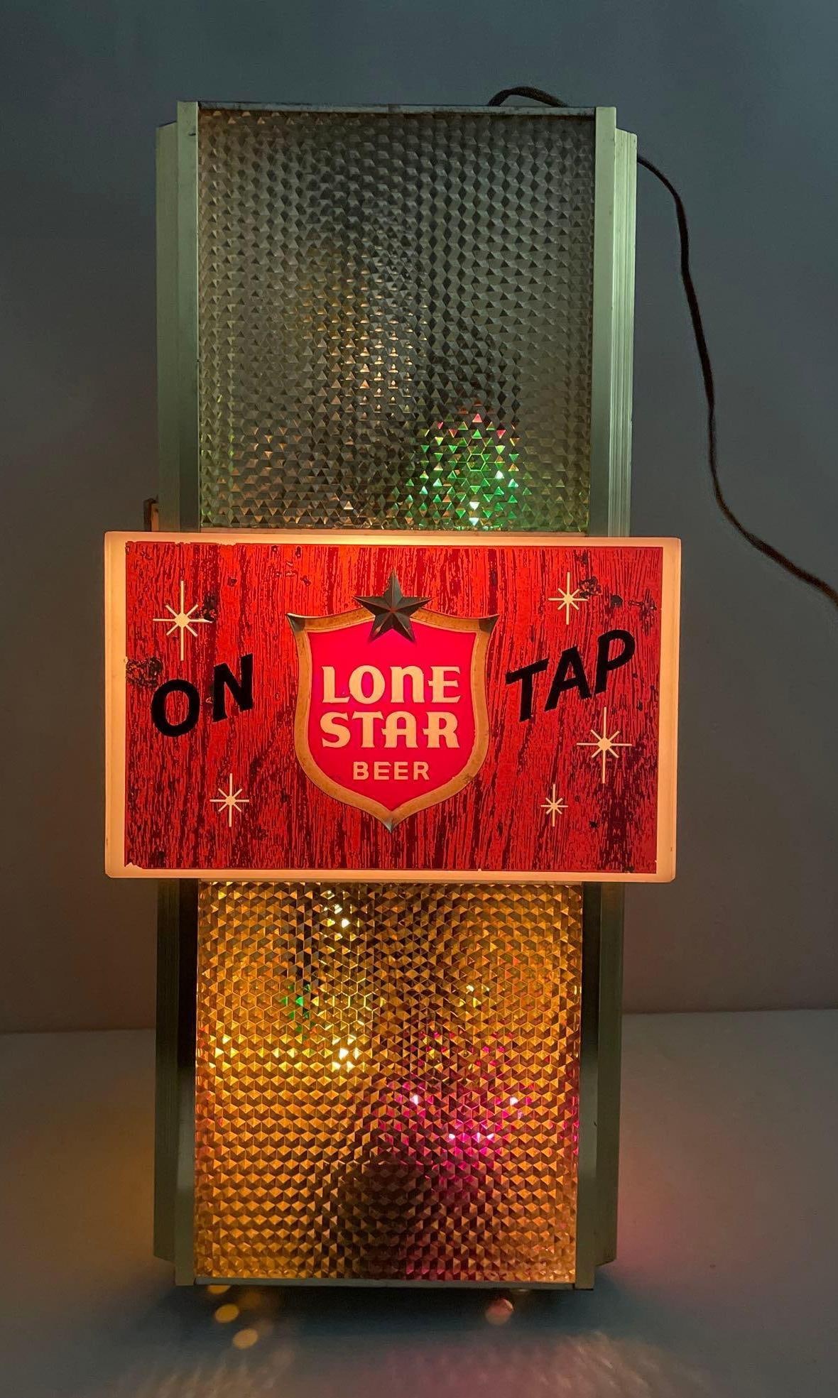 Vintage Lone Star Rotating Light-Up Advertising Sign (1 of 7)