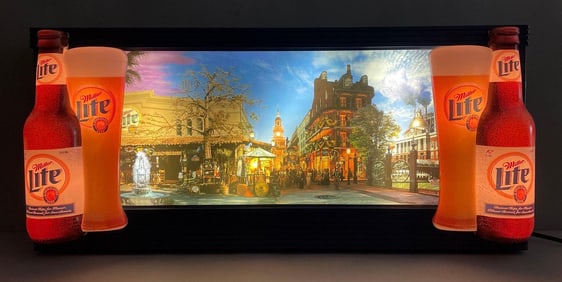 Miller Lite Beer Coast to Coast Scrolling Motion Light-Up Advertising Sign