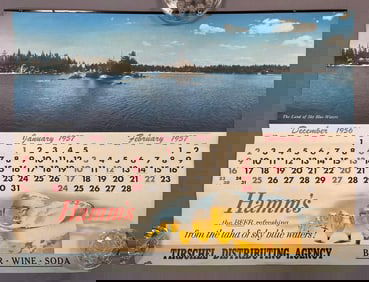 1957 Hamms Beer Paper Advertising Calendar