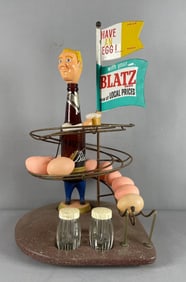 1959 Blatz Beer Egg Man Advertising Back Bar Egg Dispenser