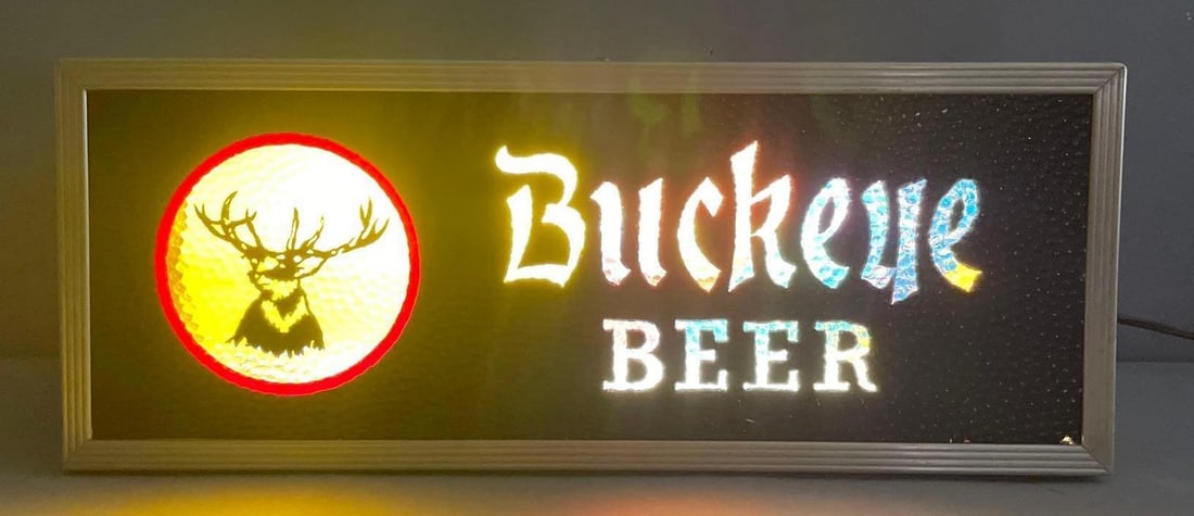 Vintage Buckeye Beer R.O.G. Motion Light-Up Advertising Sign (1 of 5)