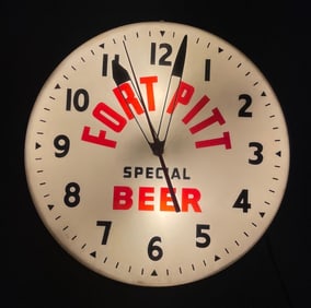 Vintage Fort Pitt Special Beer Light-Up Advertising Clock