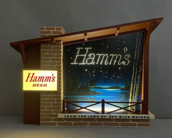 Vintage Hamms Beer Starry Skies Motion Light-Up Advertising Sign