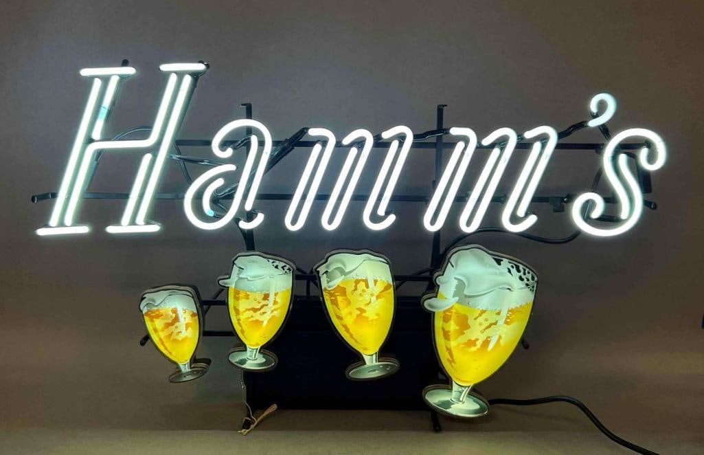 1962 Hamms Beer Dancing Goblets Motion Neon Advertising Sign (1 of 4)