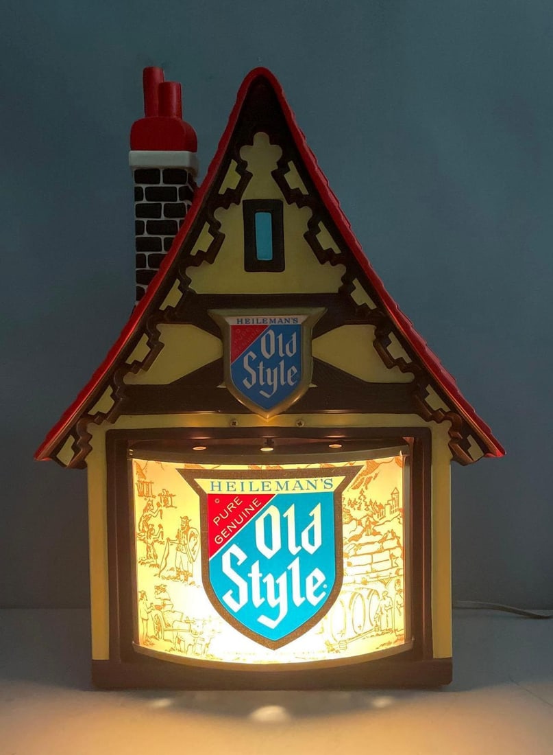 Vintage Old Style Beer Swiss Chalet Motion Vintage Blatz Beer Dancing Light-Up Advertising Sign (1 of 3)