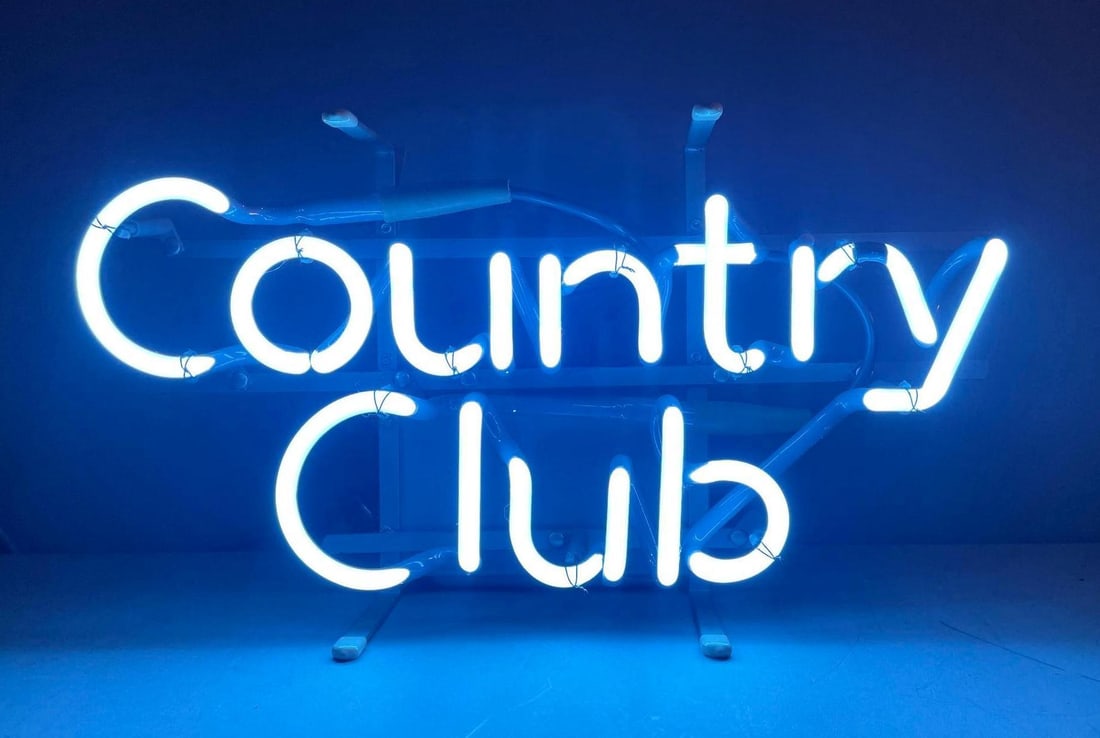 Vintage Country Club Beer Neon Advertising Sign: 3rd party shipper recommended. Working condition, measures H 9" x W 17" x D 6 1/2"