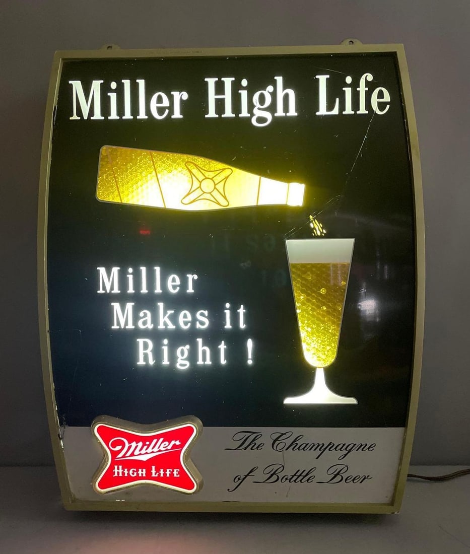 Vintage Miller Beer Bouncing Ball Motion Sign