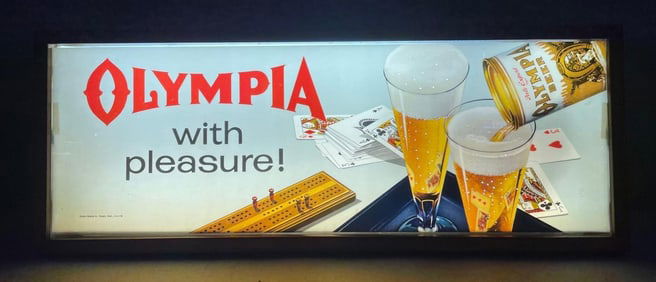 Vintage Olympia Beer Motion Light-Up Advertising Sign