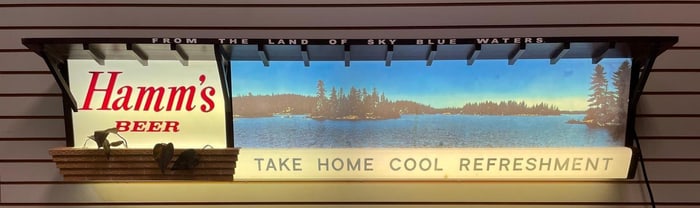 Vintage Hamms Beer Panoramic Light-Up Advertising Sign