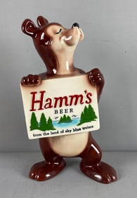 Rare Vintage Hamms Beer Red Wing Pottery Brown Bear Advertising Statue