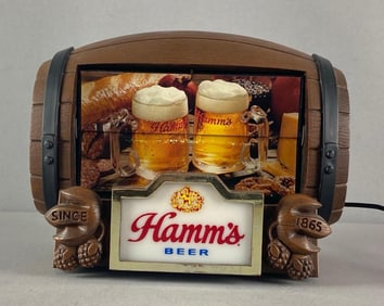 Vintage Hamms Beer Light Up Flipping Motion Advertising Barrel Sign