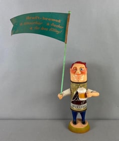 Vintage Blatz Beer Can Guy Back Bar Statue