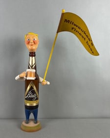 Vintage Blatz Bottle Guy Advertising Statue