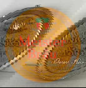 Vintage Meister Brau Pilsener Beer Advertising Chalk Barrel Sign