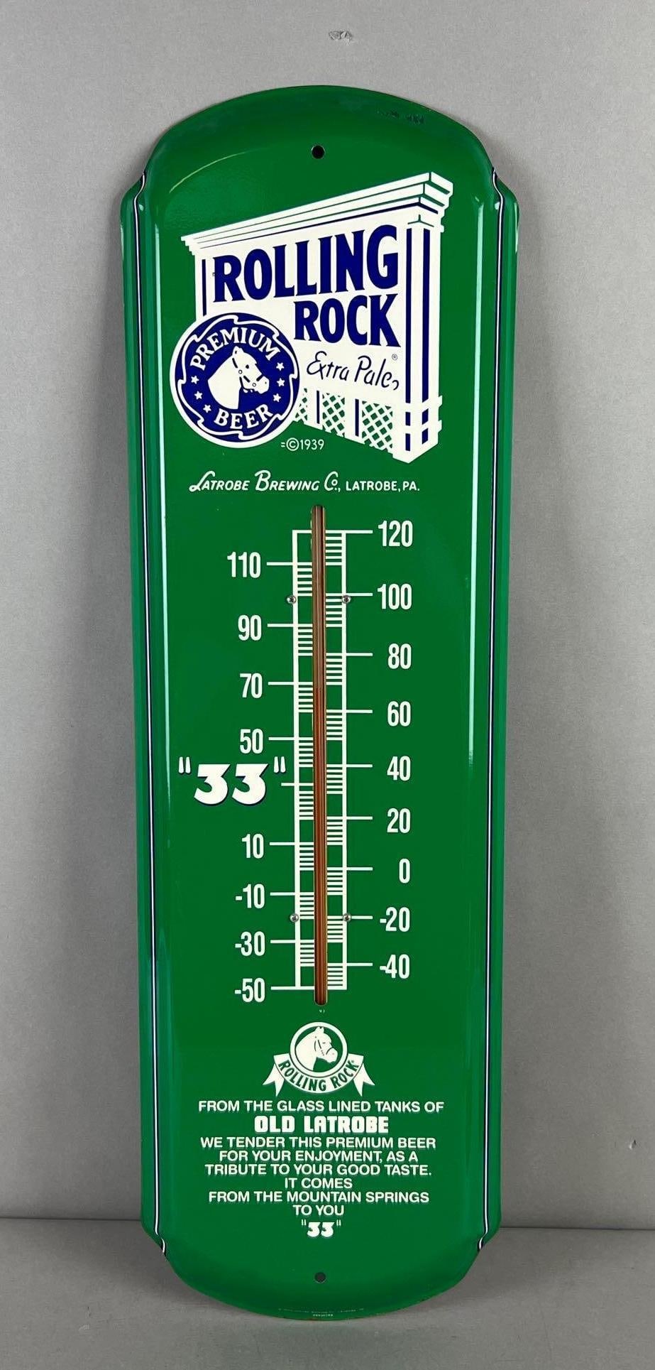 1999 Rolling Rock Advertising Metal Thermometer (1 of 3)