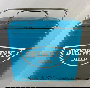 Vintage Drewrys Beer Advertising Metal Cooler