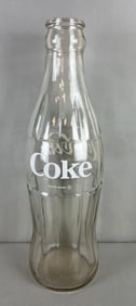 Oversized Coca Cola Advertising Glass Bottle