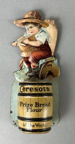 Antique Ceresota Flour Advertising Tin Matchstick Holder