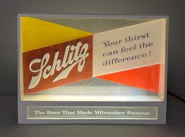Vintage Schlitz Light Up Advertising Cash Register Topper