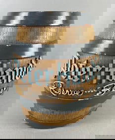 Vintage Large Peter Hands Advertising Chalk Beer Barrel Coin Bank