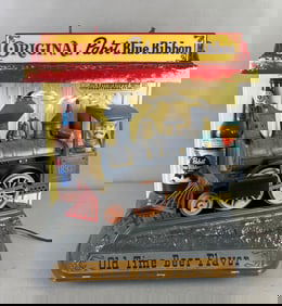 Vintage Pabst Blue Ribbon Light Up Advertising Motion Train Beer Sign