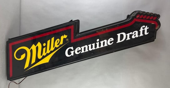 Miller Genuine Draft Light Up Advertising Guitar Beer Sign
