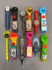 Group of 12 Advertising Beer Tappers