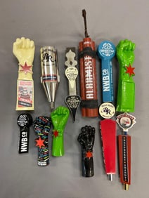 Group of 12 Advertising Beer Tappers