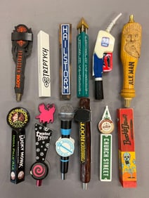 Group of 12 Advertising Beer Tappers