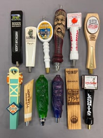 Group of 12 Advertising Beer Tappers