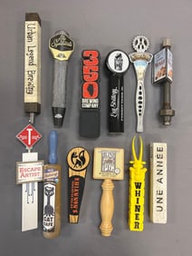 Group of 12 Advertising Beer Tappers