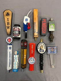 Group of 12 Advertising Beer Tappers