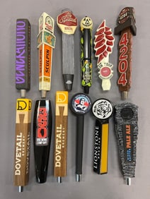 Group of 12 Advertising Beer Tappers