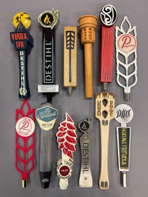 Group of 12 Advertising Beer Tappers