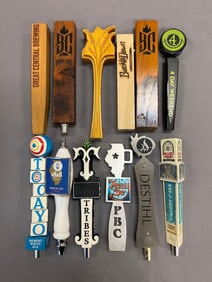 Group of 12 Advertising Beer Tappers