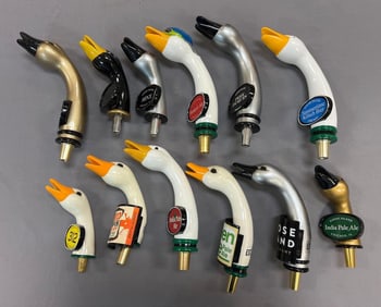Group of 12 Goose Island Advertising Beer Tappers
