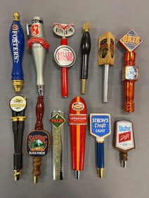 Group of 12 Advertising Beer Tappers