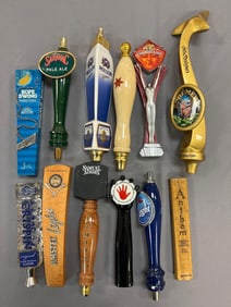 Group of 12 Advertising Beer Tappers