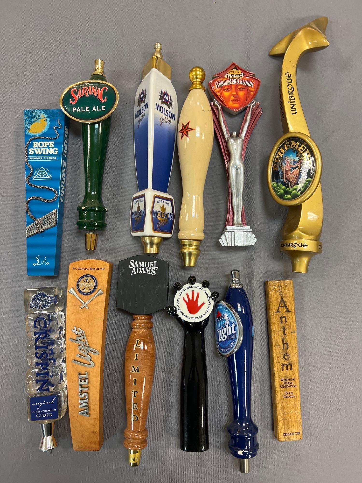 Group of 12 Advertising Beer Tappers (1 of 3)