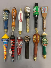Group of 12 Advertising Beer Tappers