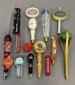 Group of 13 Advertising Beer Tappers