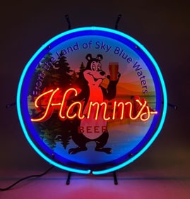 Hamms Beer Light Up Advertising Neon Sign