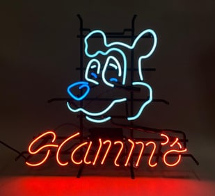 Hamms Beer Bear Light Up Advertising Neon Sign