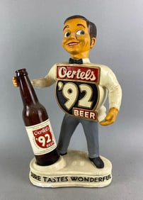 Vintage Oertels ‘92 Beer Advertising Back Bar Chalk Statue