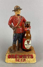 Vintage Drewrys Beer Advertising Back Bar Chalk Statue