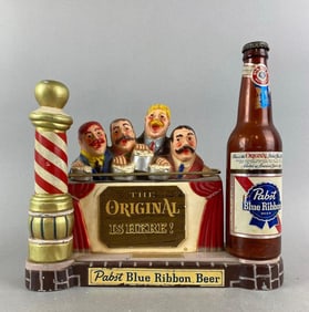 Vintage Pabst Blue Ribbon Beer Advertising Back Bar Cast Iron Statue